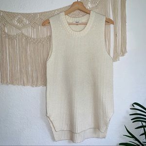 Madewell Chunky Sleeveless Sweater Cream Size XS